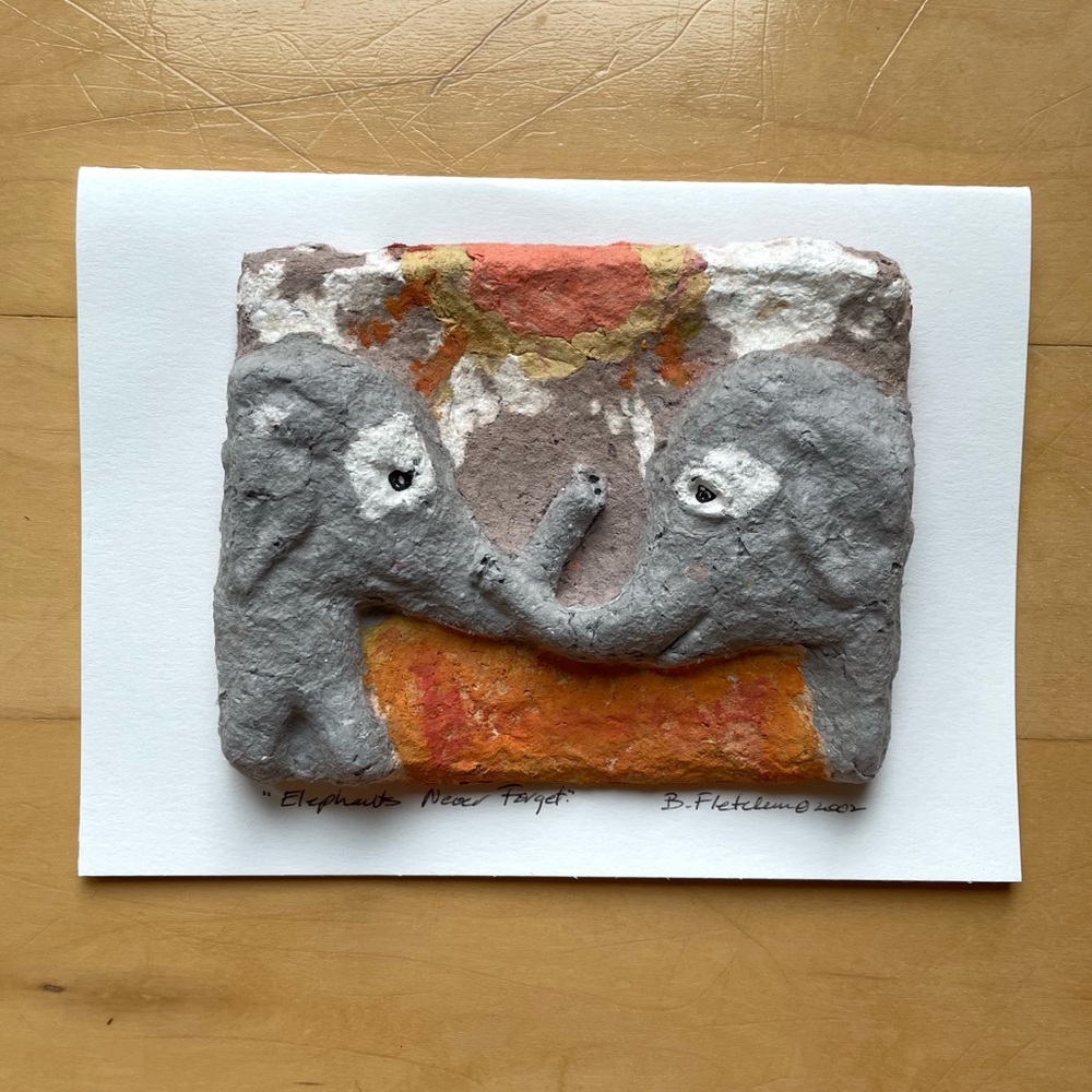 Unique Artisan Elephant Art; Home Decor; 5” x 7”